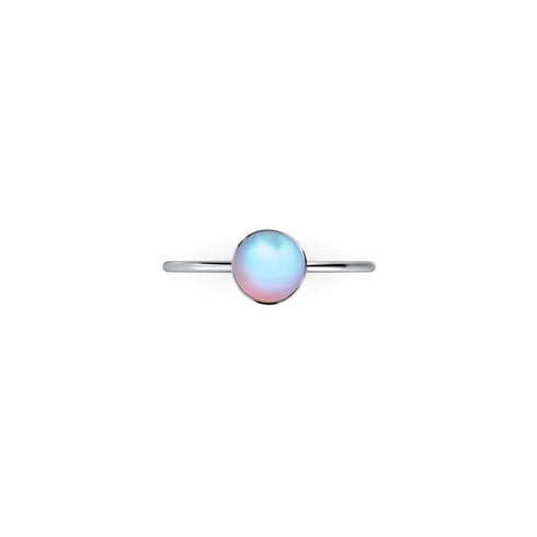 Arc-en-ciel Blanc | Argent sterling .925 | Anneau de verre de sirène